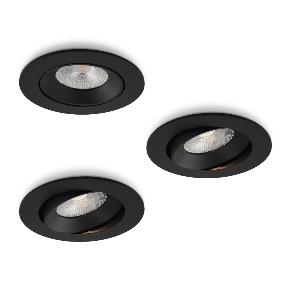 LED-inbouwspot Ozera zwart 10W dimbaar IP54 2700K