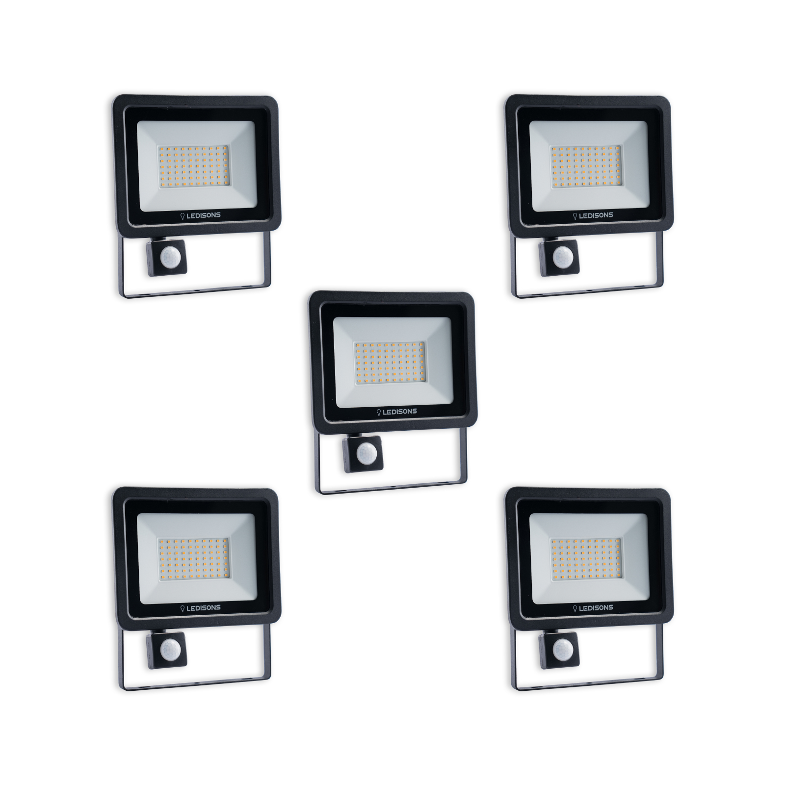 LED-bouwlamp met sensor Cavona 50W koud-wit