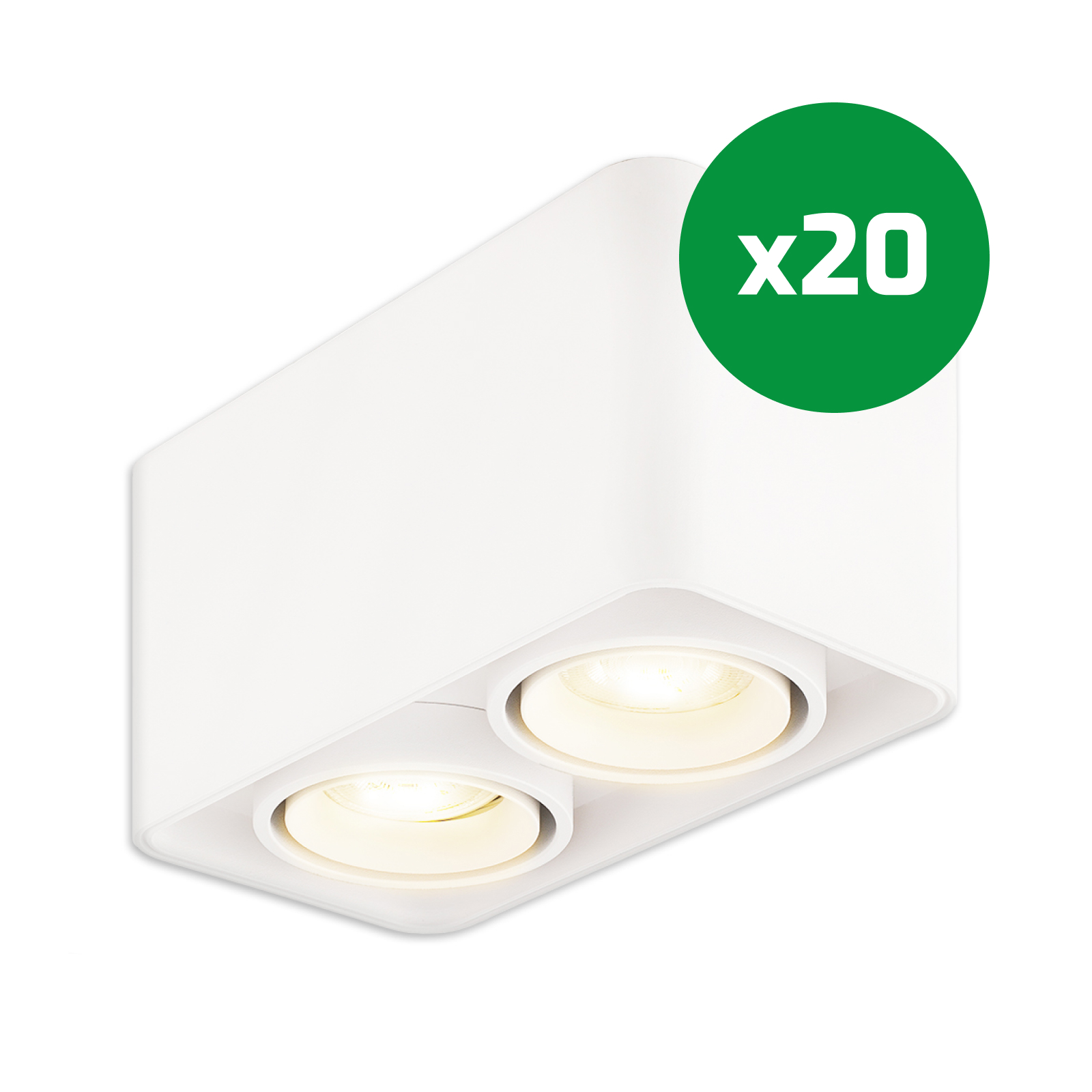 LED-opbouwspot Lombardo wit dubbele GU10