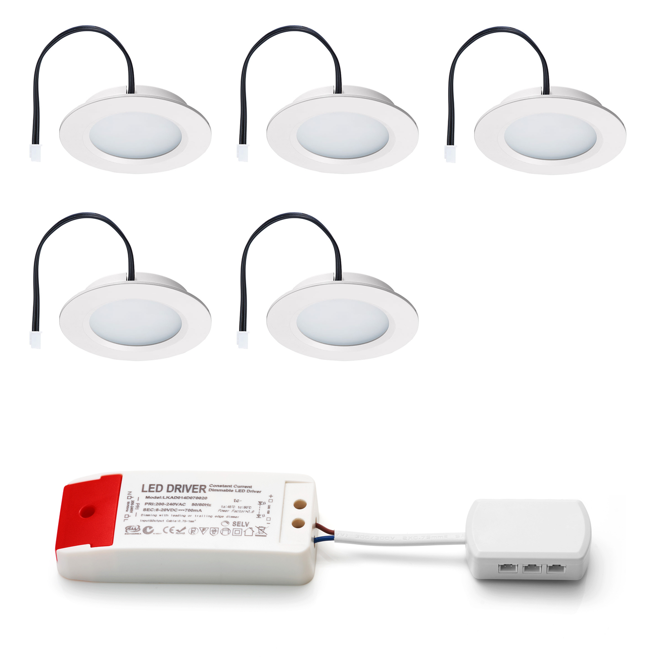 Set LED-inbouwspot Modena wit 3W dimbaar 3-6 stuks