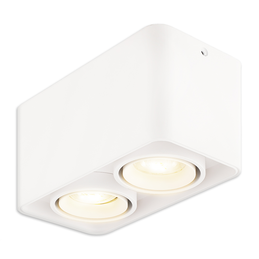 LED-opbouwspot Lombardo wit dubbele GU10