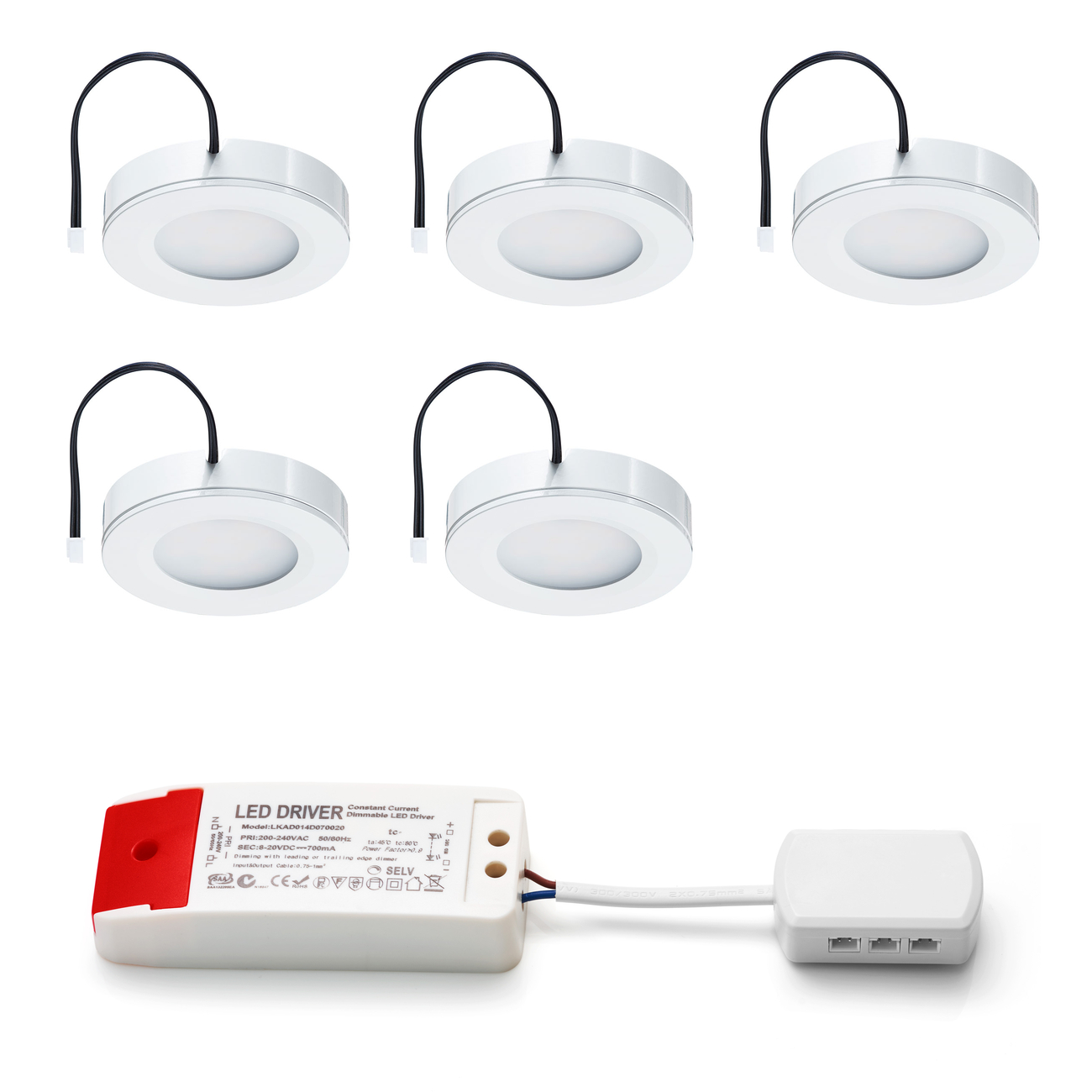 Set LED-opbouwspot Adria wit 3W dimbaar 3-6 stuks