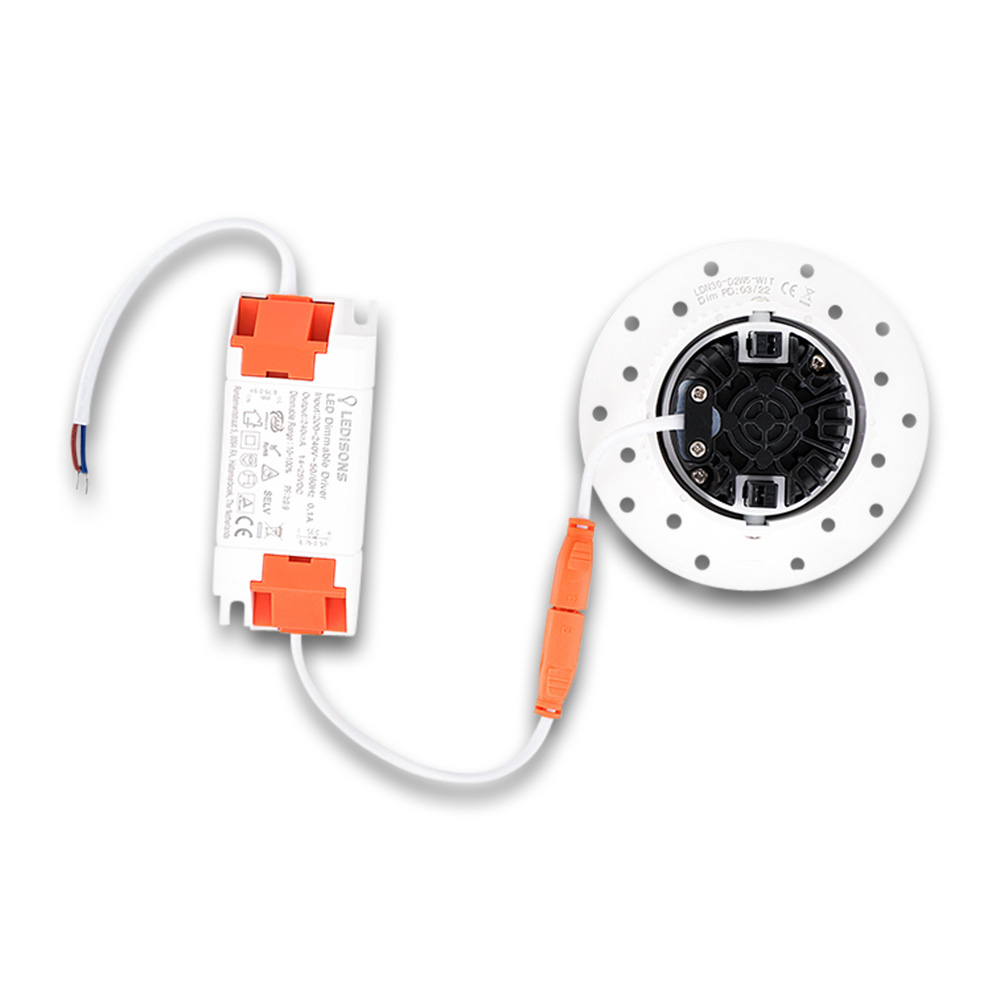 sola_wit+driver_ydjunl.jpg, LED-inbouwspot, LED-driver, rond, wit, snelconnector