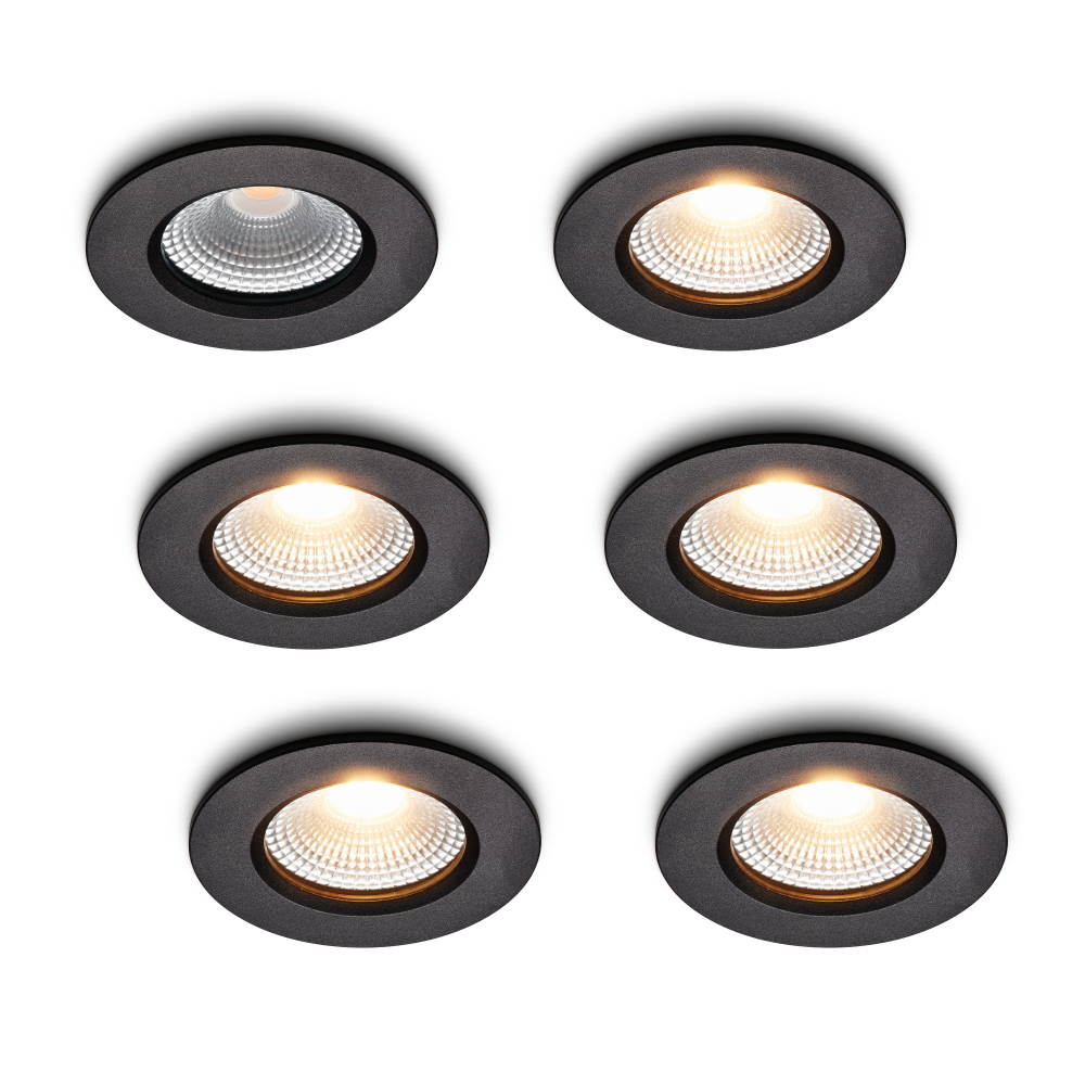 LED-inbouwspot Udis zwart dimbaar