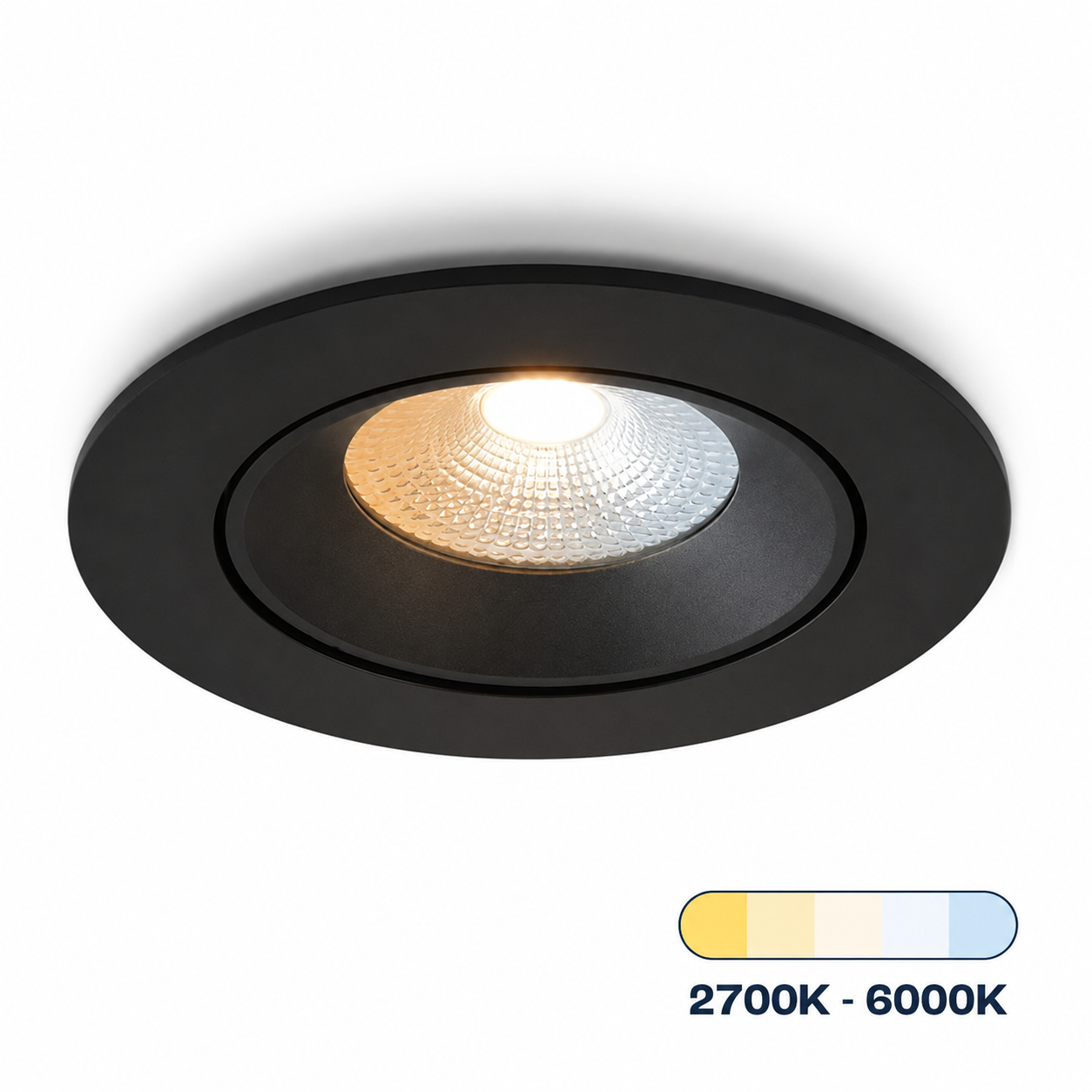 Ozera zwart 5 color.png, inbouwspot, spot, LED, warmte, dimbaar