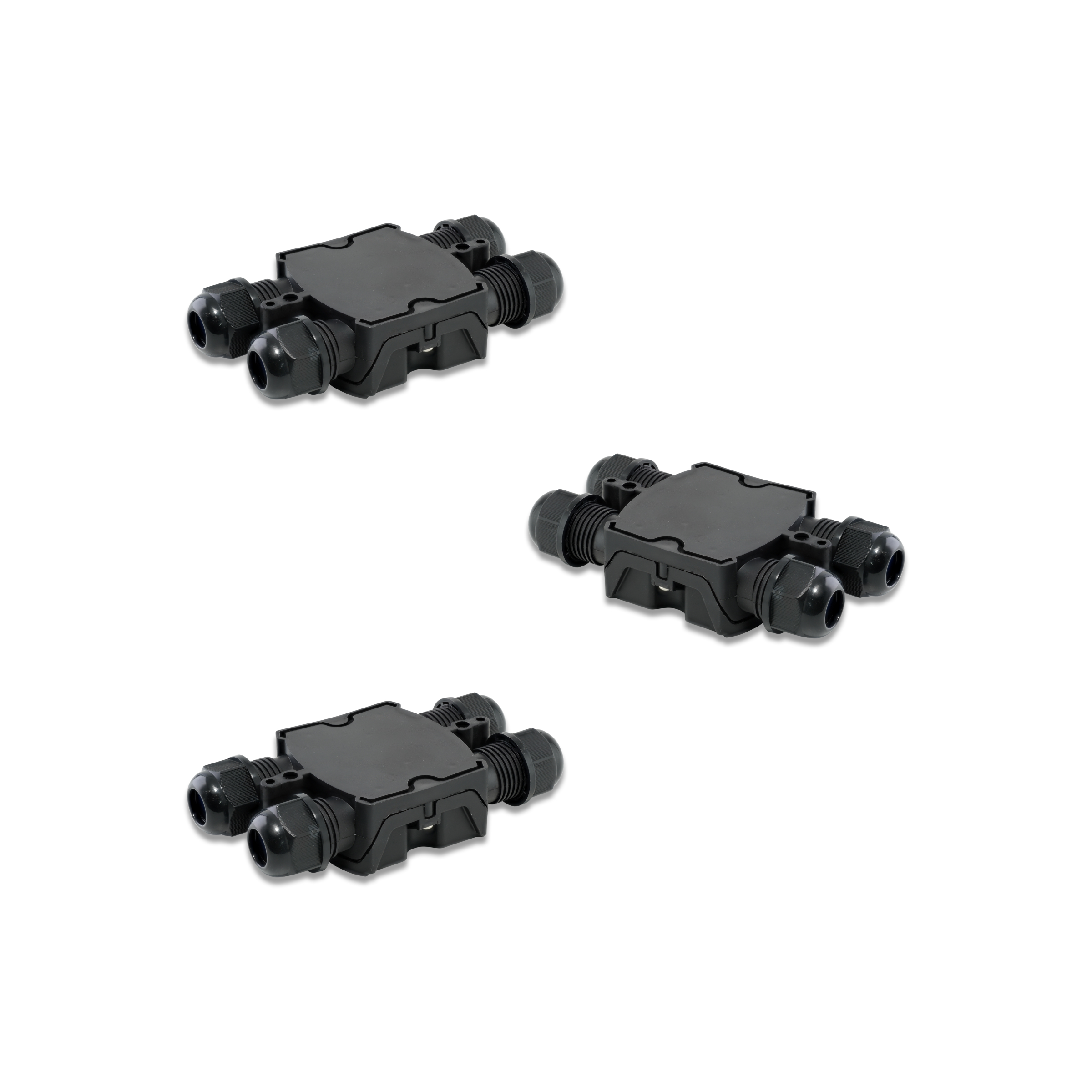 Set 3 stuks lasdozen IP68 - 4 ingangen