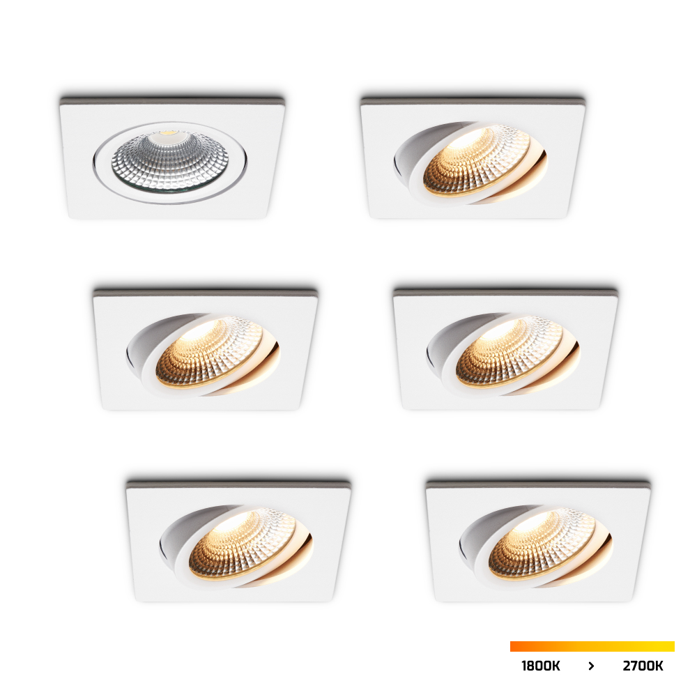 LED-inbouwspot set 6 stuks Trento wit 5W dimbaar IP54