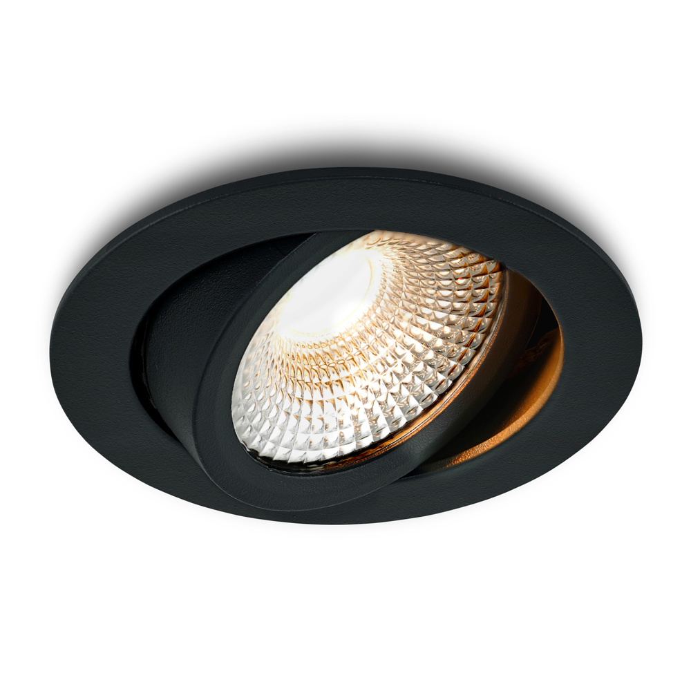 LED-inbouwspot Vivaro antraciet dimbaar 5W voor plafondmontage