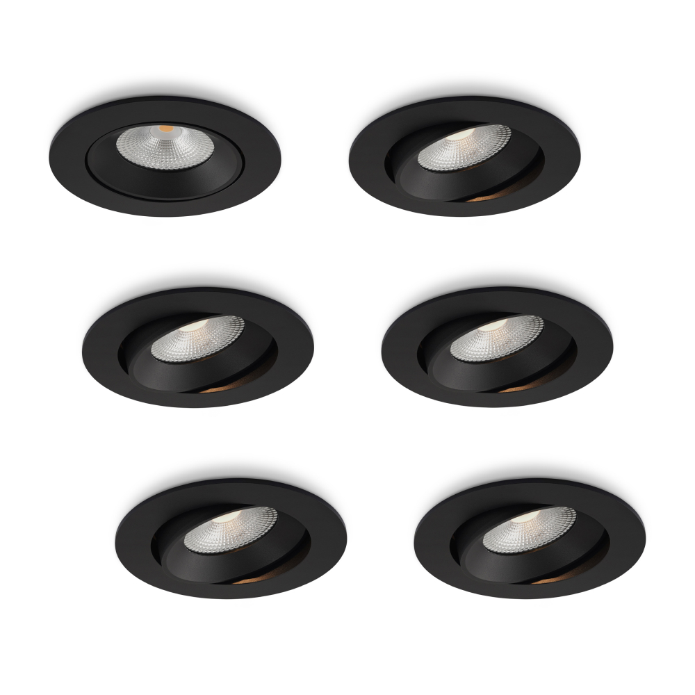 LED-inbouwspot Ozera zwart 10W dimbaar IP54 2700K