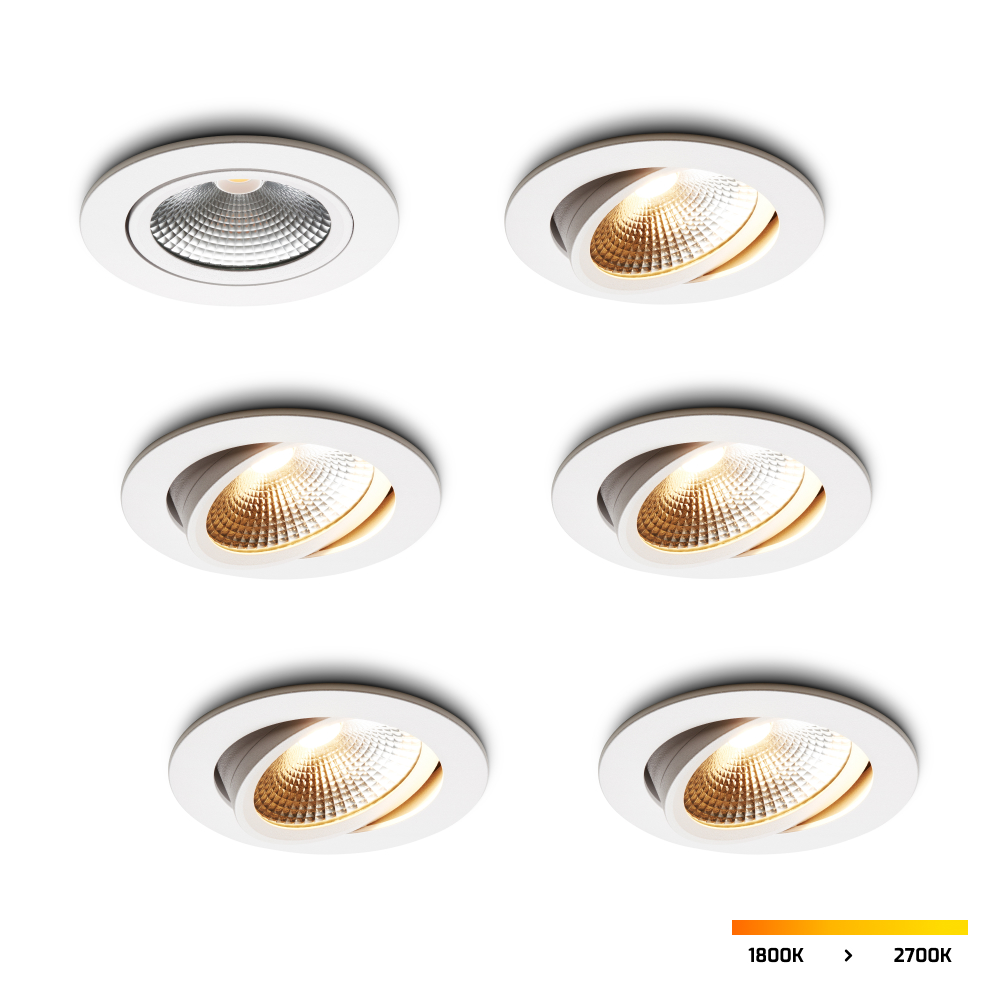 LED-inbouwspot set 6 stuks Cormo wit 5W dimbaar IP54