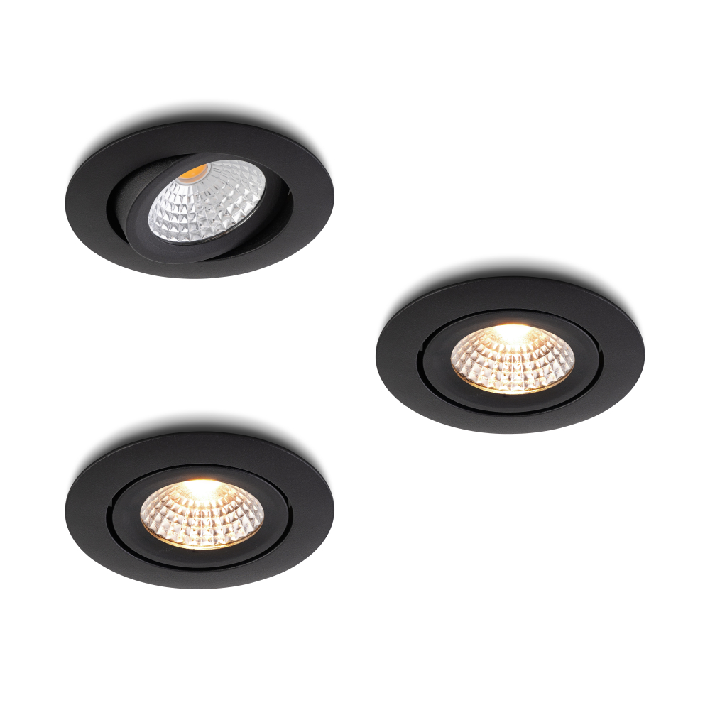 LED-inbouwspot Lumino zwart dimbaar IP54