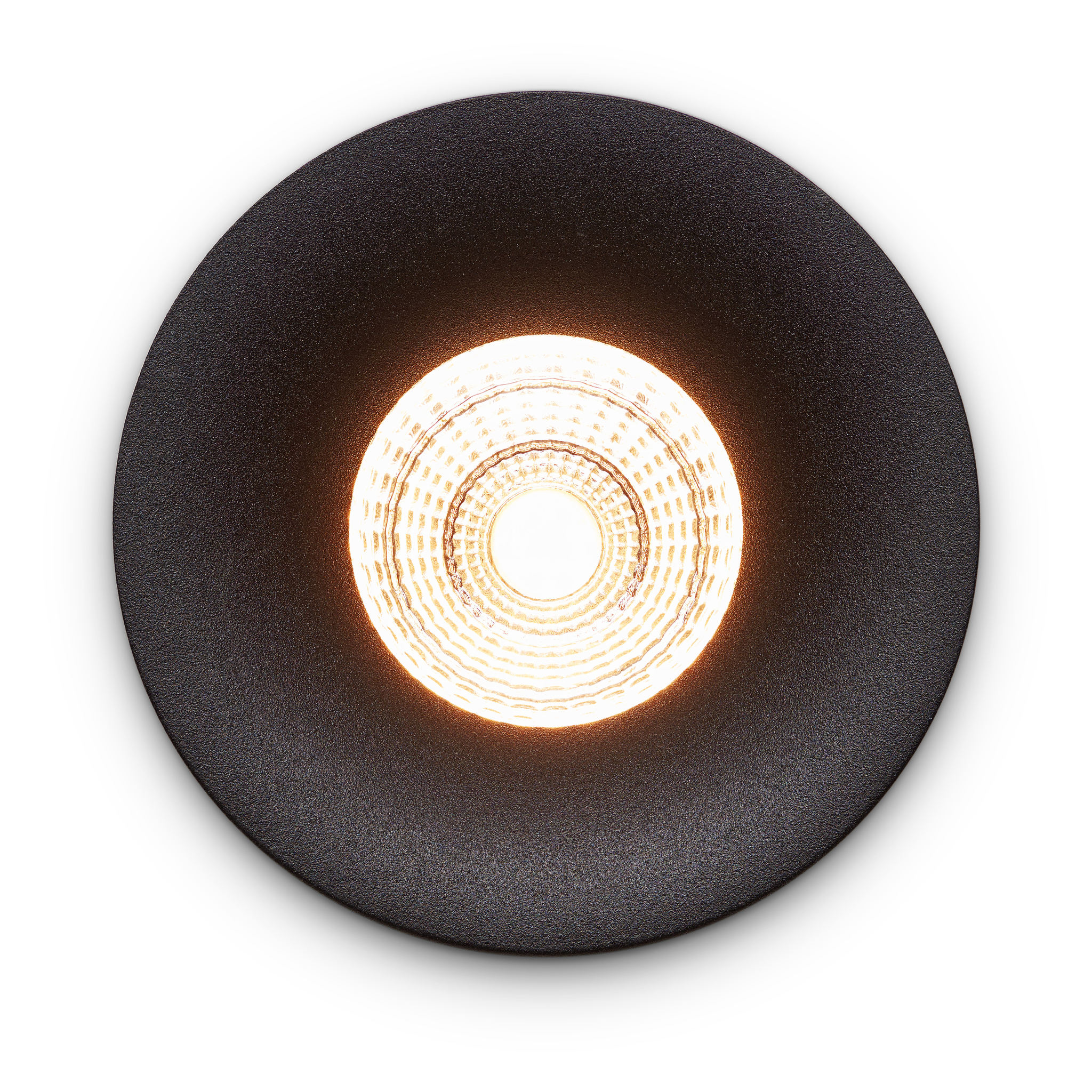 villa-black-straight-on.jpg, inbouwlamp, LED-lamp, rond, zwart, warmwit licht
