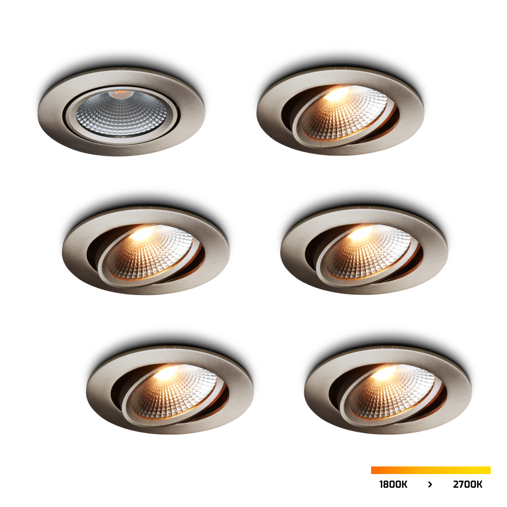 LED-inbouwspot set 6 stuks Cormo RVS 5W dimbaar IP54