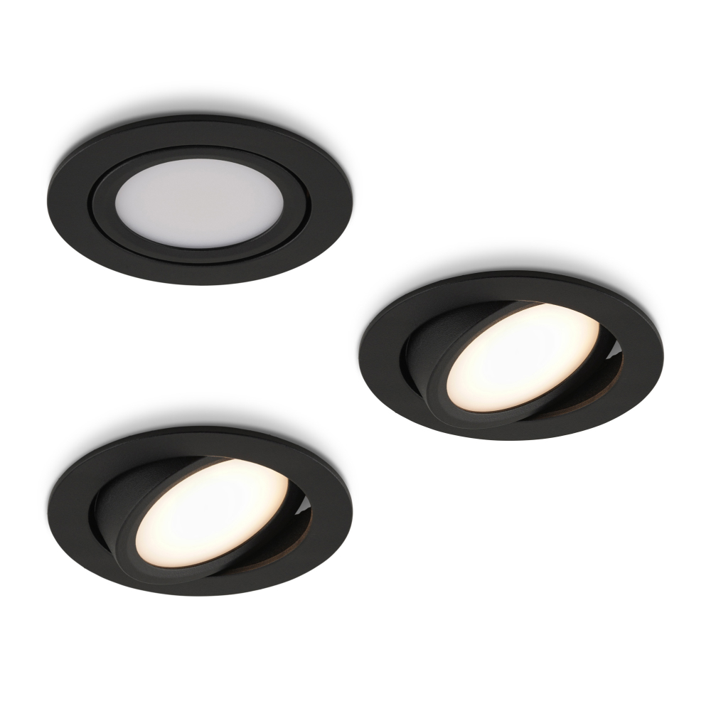 LED-inbouwspot Opaco zwart 5W dimbaar IP54 2700K