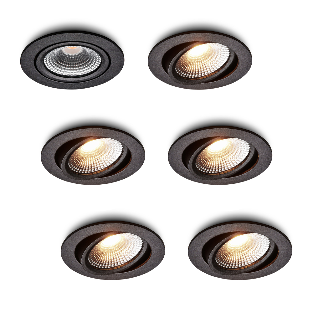 LED-inbouwspot Vivaro zwart 1W