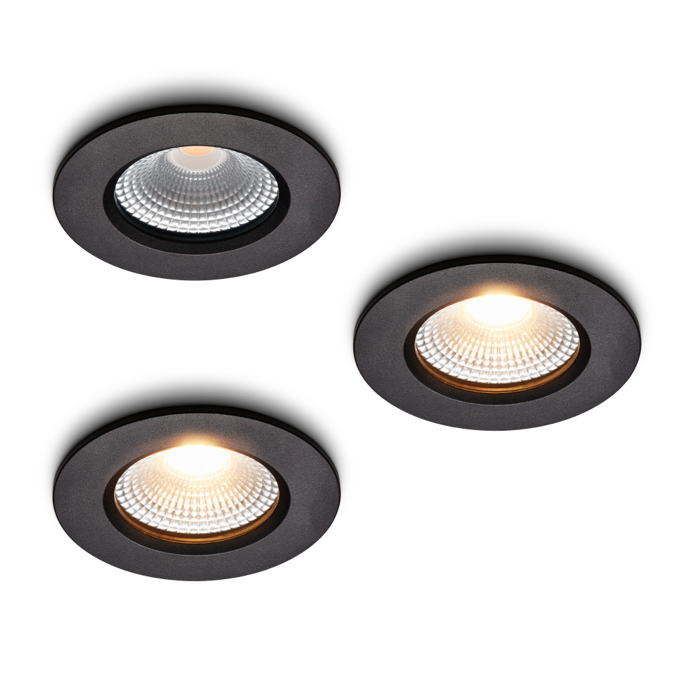 LED-inbouwspot Udis zwart dimbaar