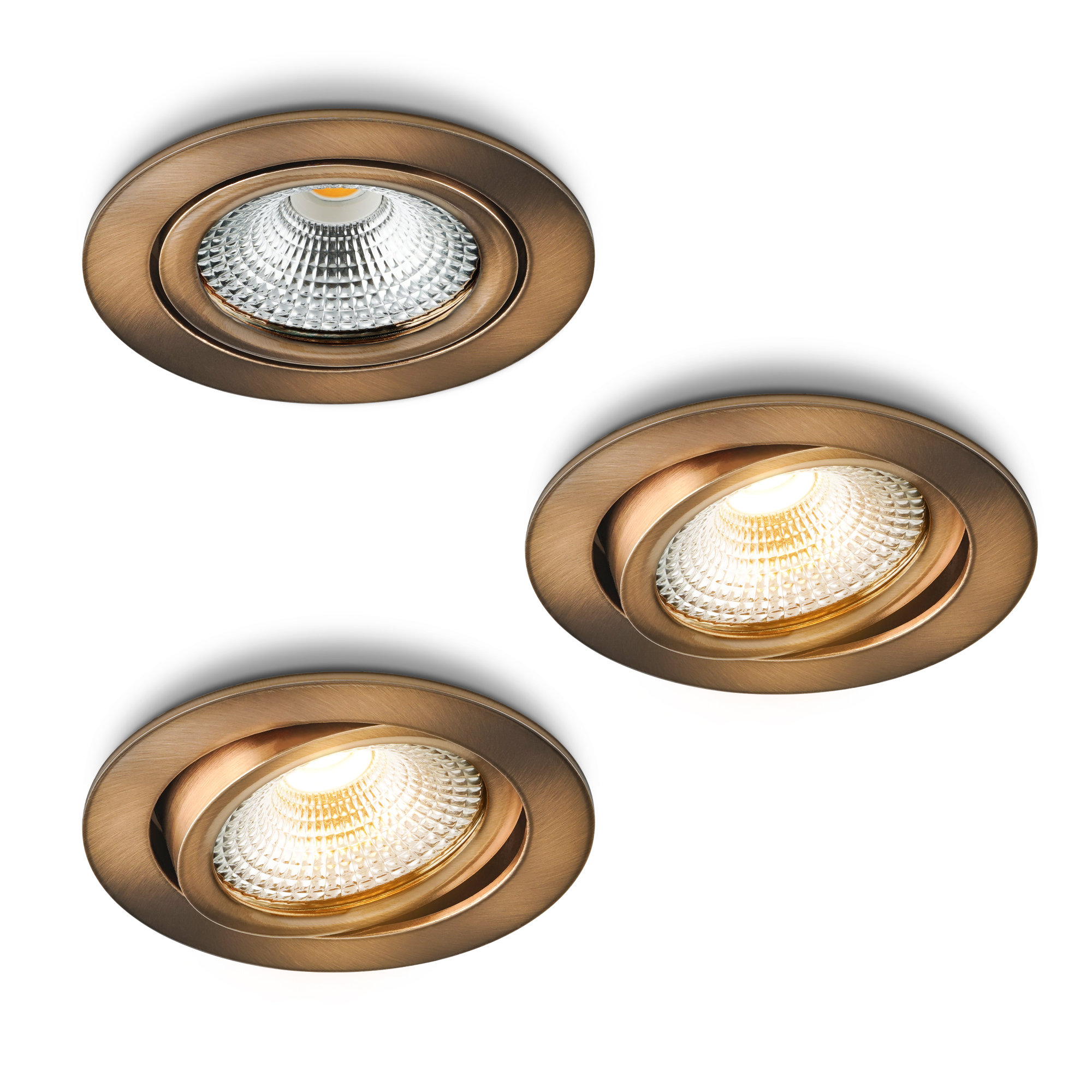 led-inbouwspot-set-van-3-brons-koper-kantelbaar-5w-vivaro.jpg, Verlichting, Lichtarmatuur, Plafondlamp, Kamer, Douchekraan