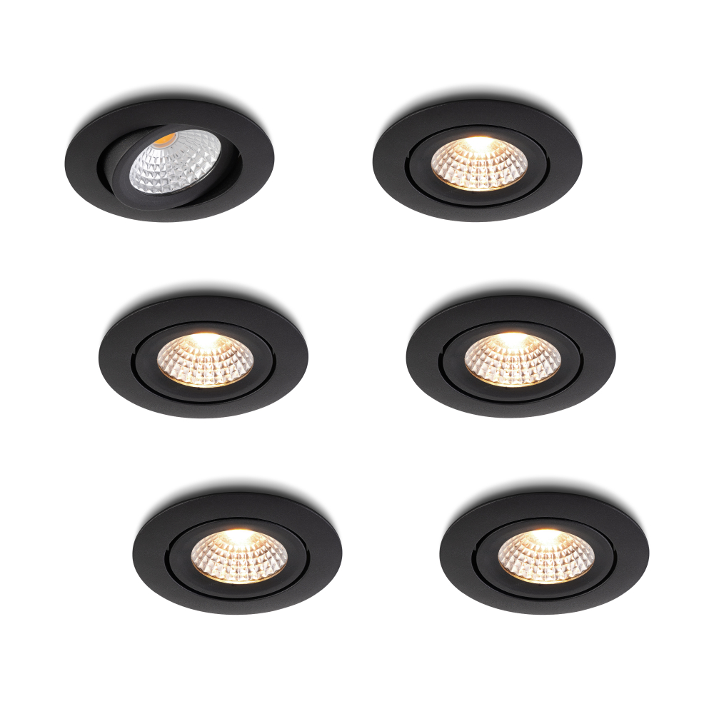 LED-inbouwspot Lumino zwart dimbaar IP54
