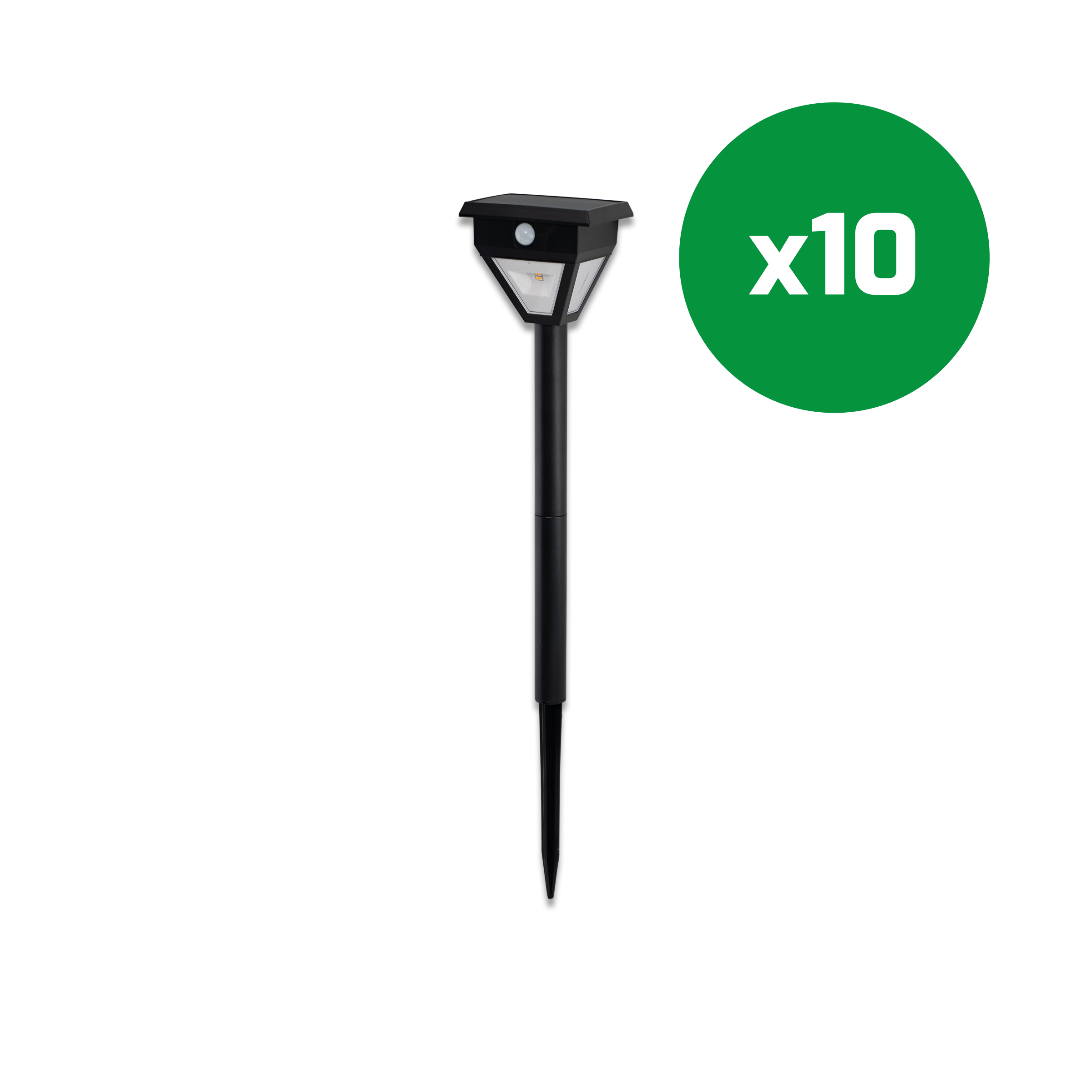 2x Solar LED-priklamp met sensor Callisto zwart