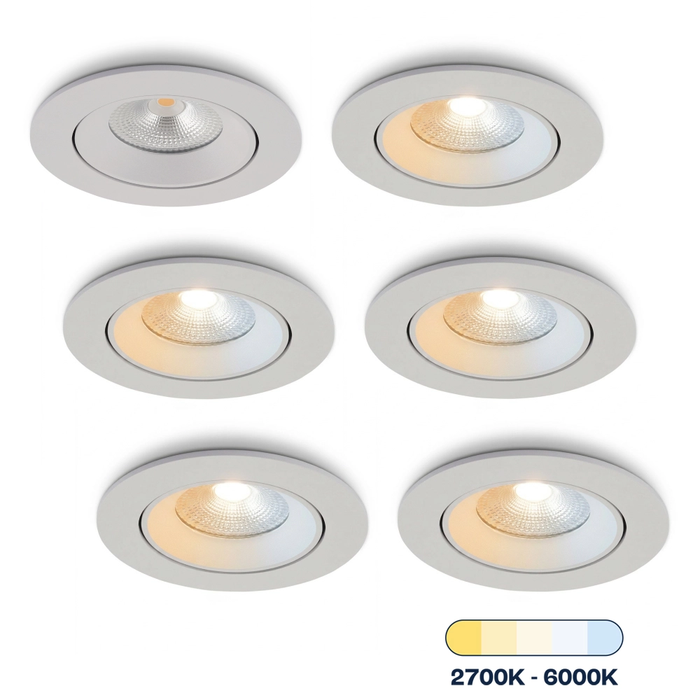 LED-inbouwspot Ozera wit Multi-color 10 Watt voor plafondmontage