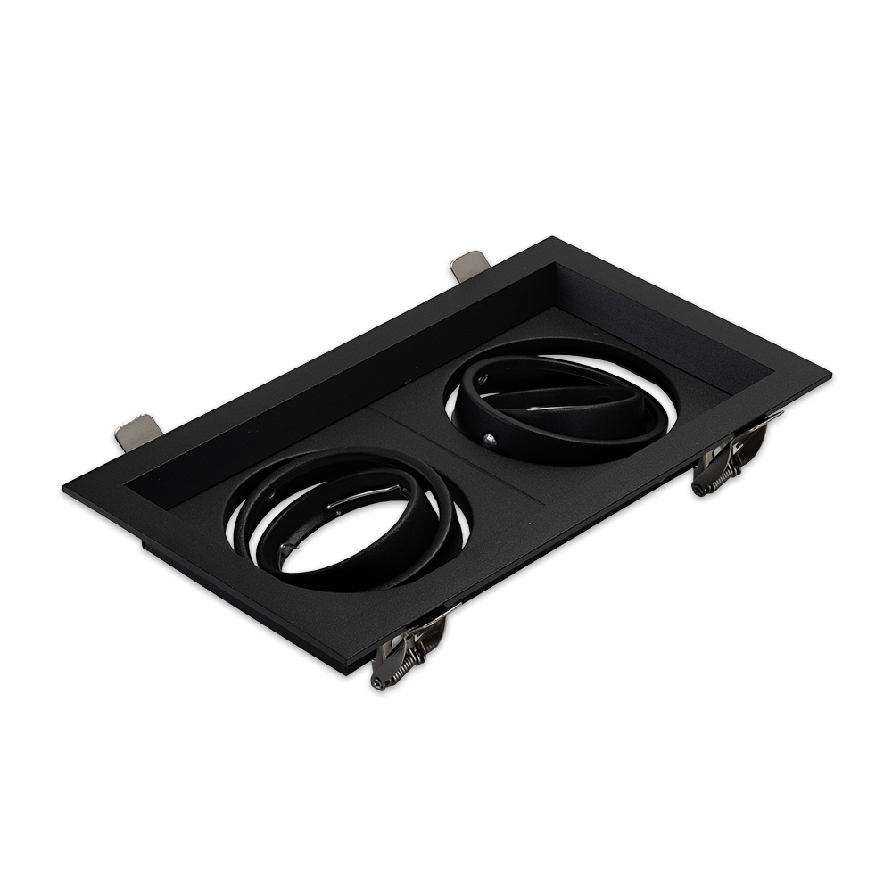 LED-inbouwspot Casa zwart dubbele GU10