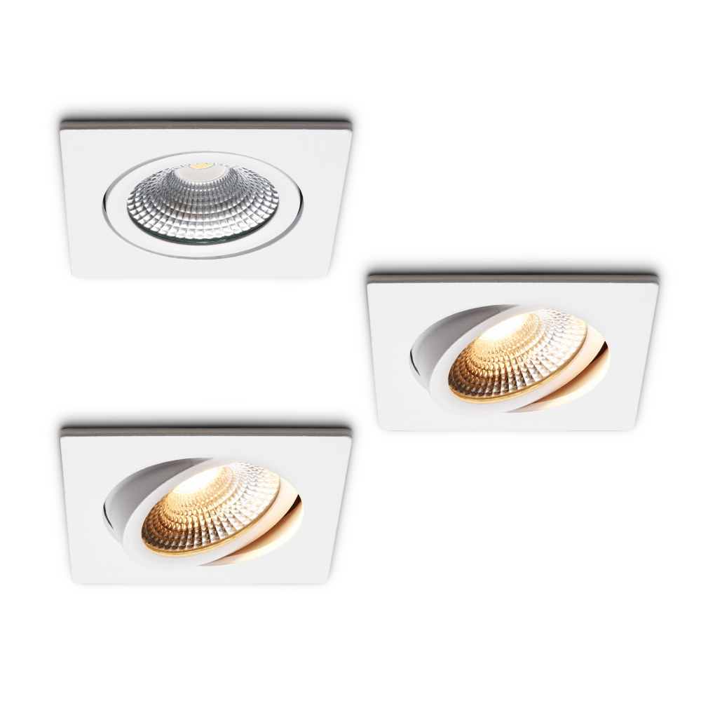 LED-inbouwspot set 3 stuks Trento wit 5W dimbaar IP54