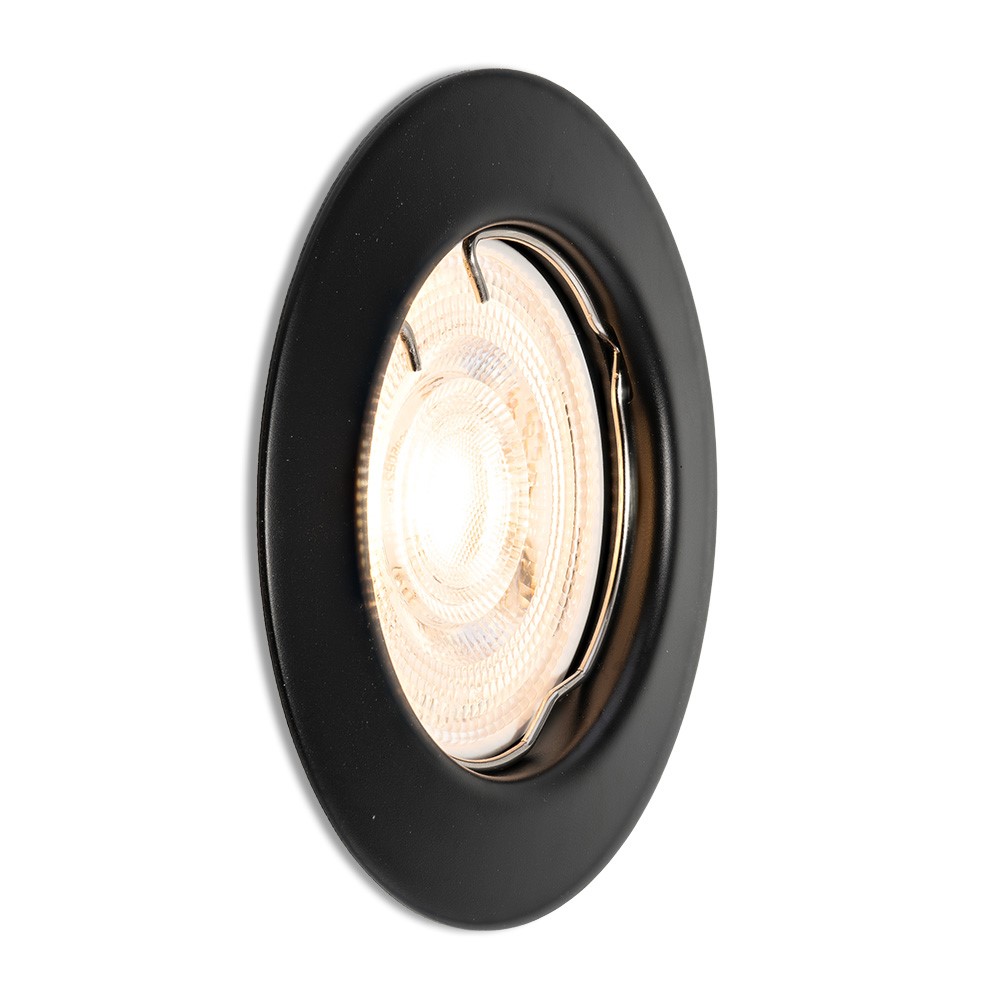 Complete LED-spot Pocco zwart GU10 dimbaar 4.2 Watt