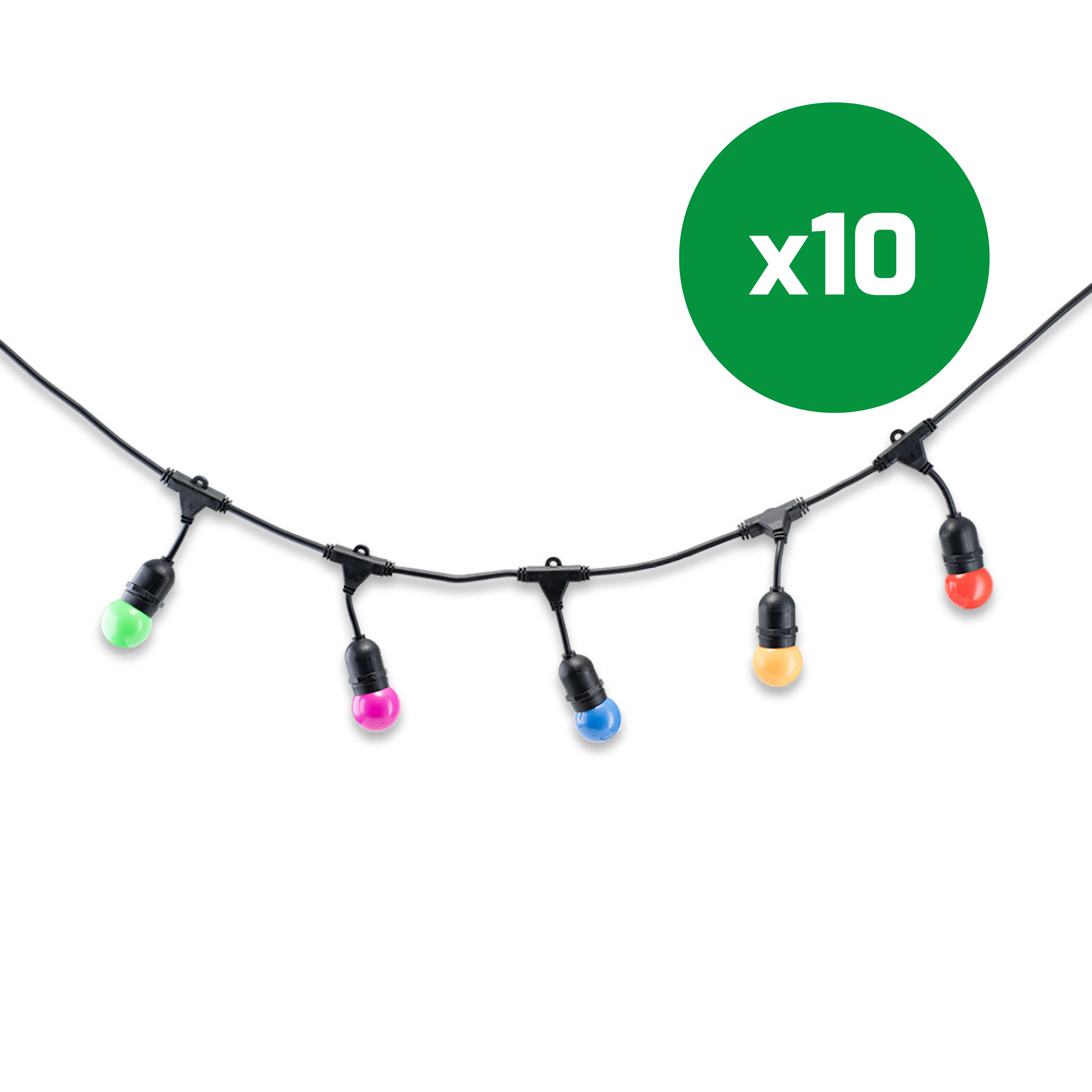 LED-prikkabel meerkleurig 10 meter