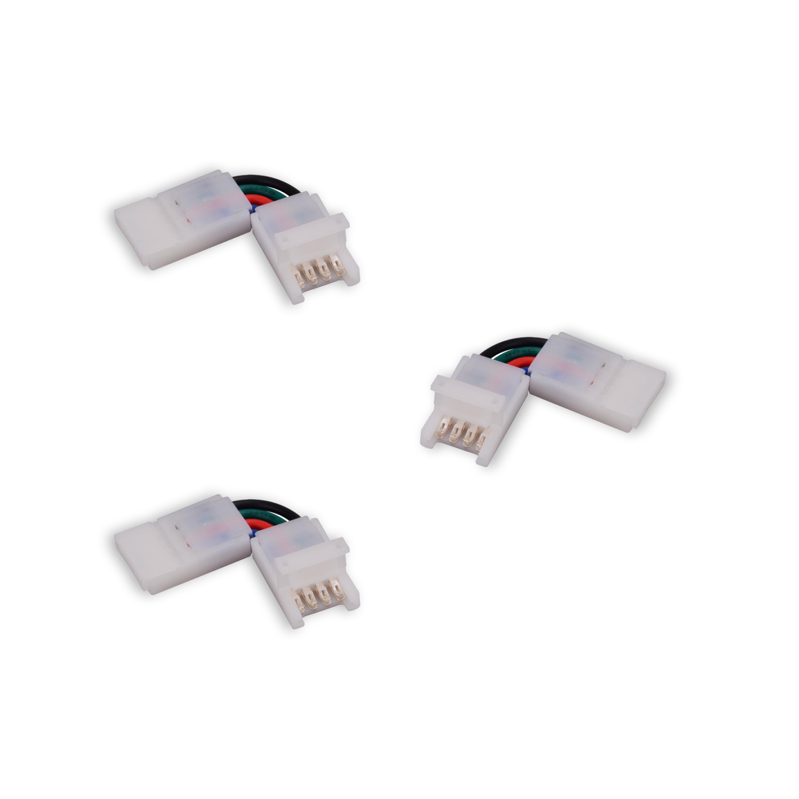3x RGB LED-strip koppelstuk hoek soldeervrij extra smal