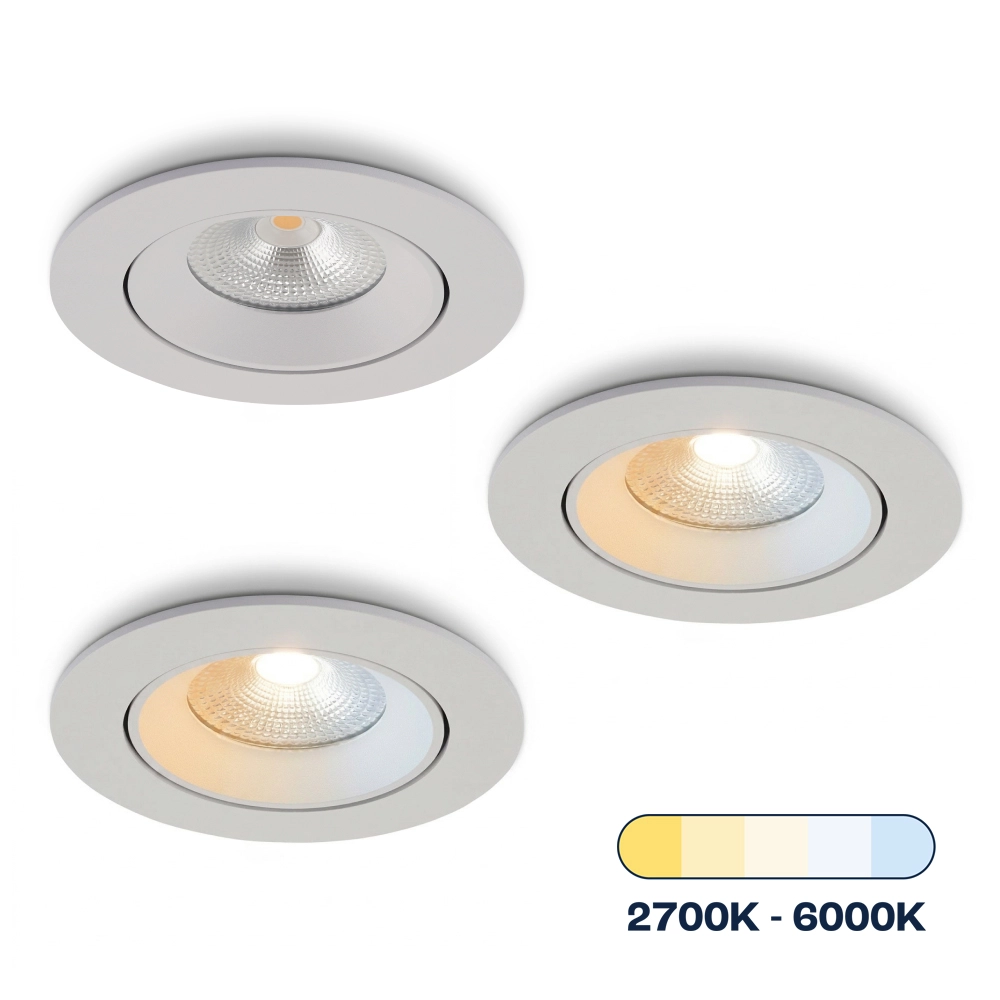 LED-inbouwspot Ozera wit Multi-color 10 Watt voor plafondmontage