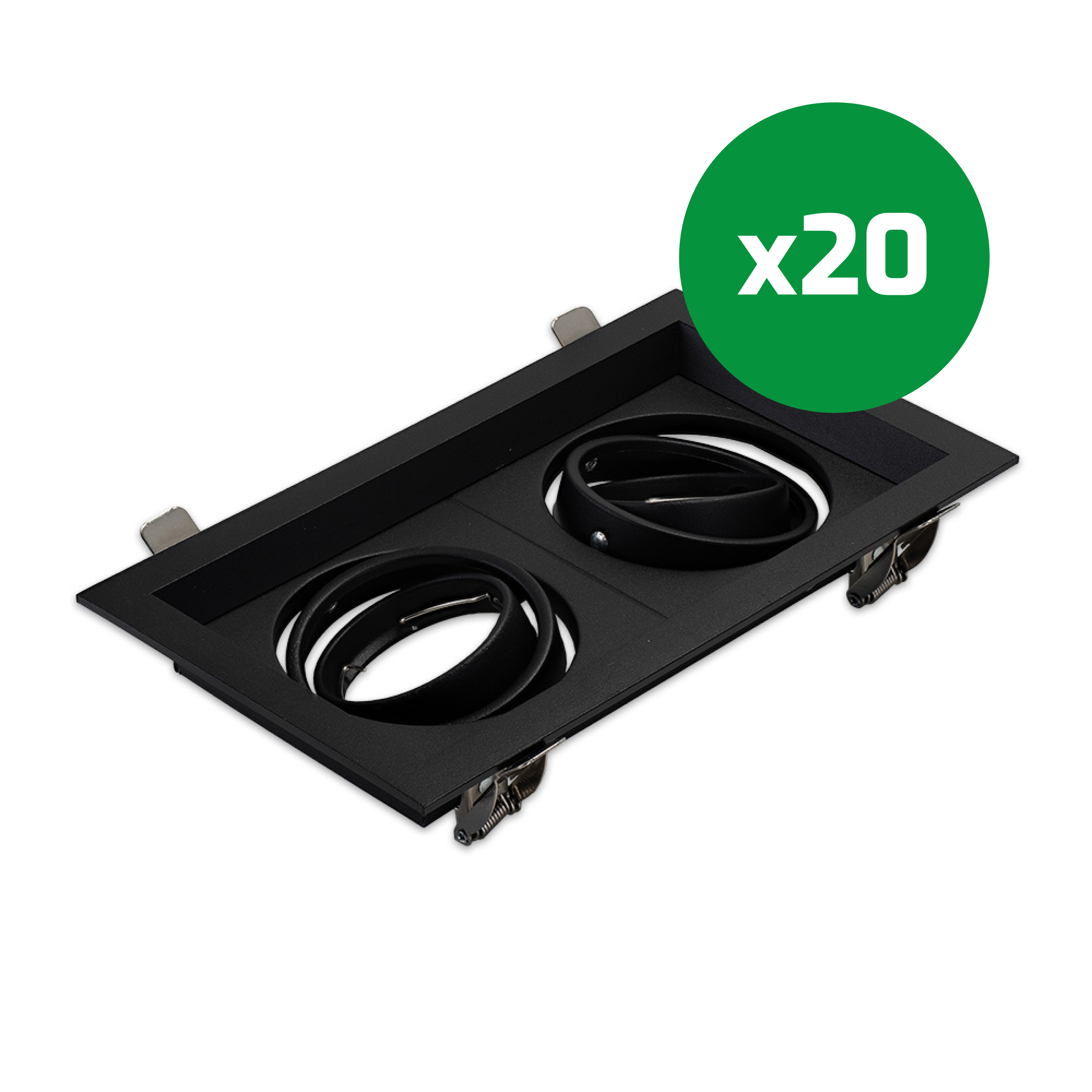 LED-inbouwspot Casa zwart dubbele GU10