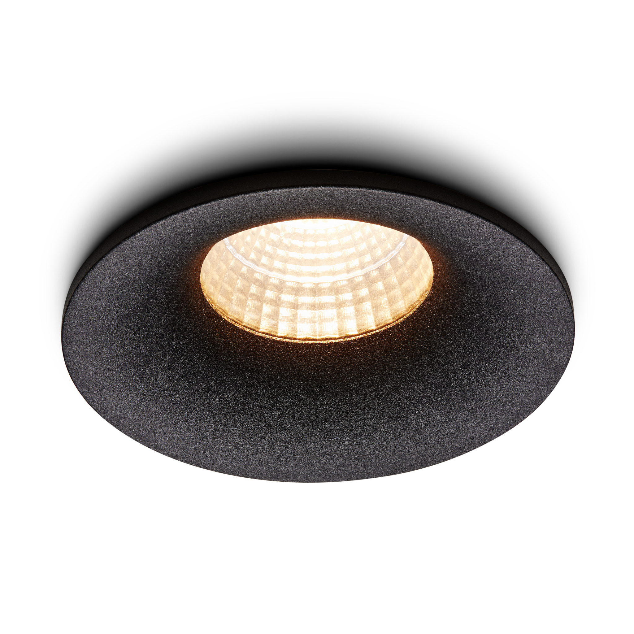 villa-black-angle-on.jpg, inbouwspot, plafondspot, zwart, rond, warm wit licht