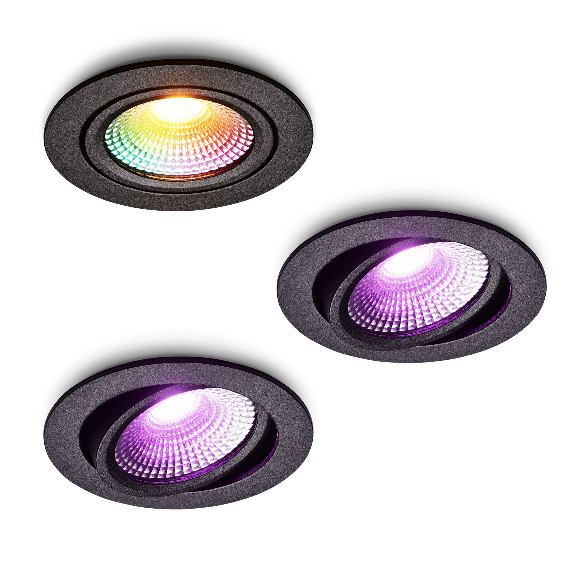 Slimme LED-inbouwspot Vivaro zwart 5W IP54 RGBWW Zigbee