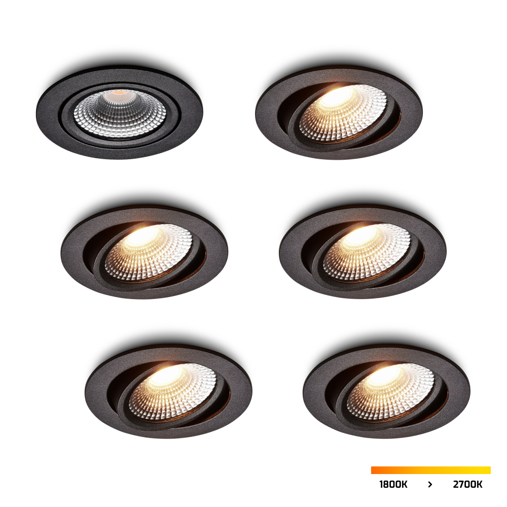 LED-inbouwspot Vivaro zwart 5W dimbaar