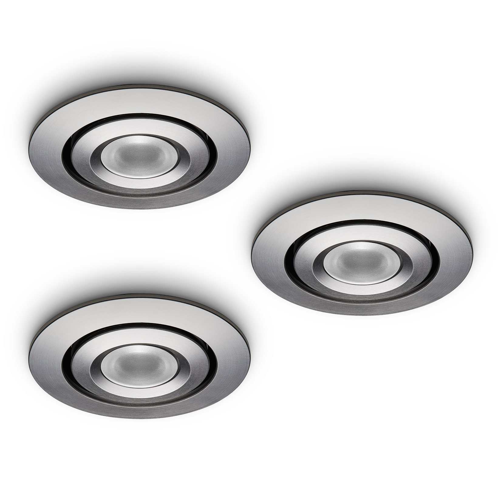 LED-inbouwspot Piccolo 3W set 3 stuks zilver dimbaar