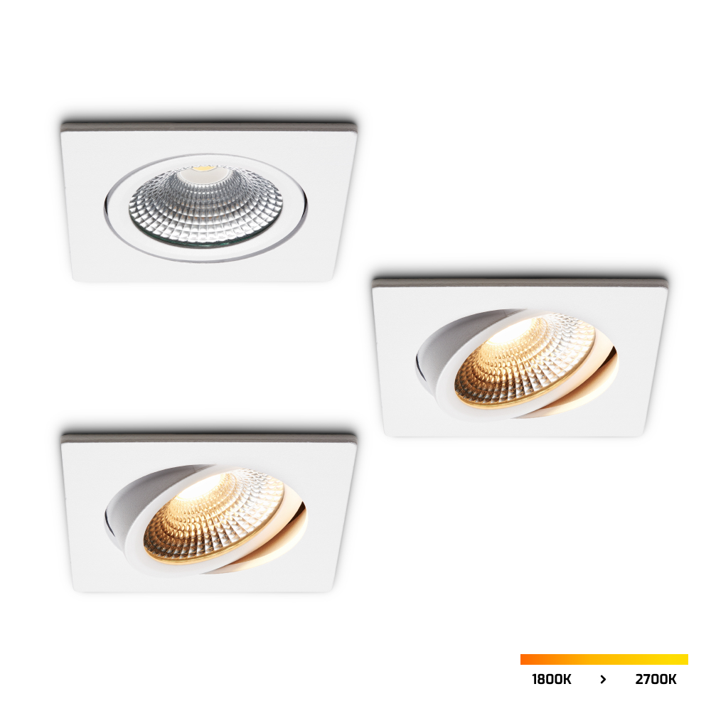 LED-inbouwspot set 3 stuks Trento wit 5W dimbaar IP54