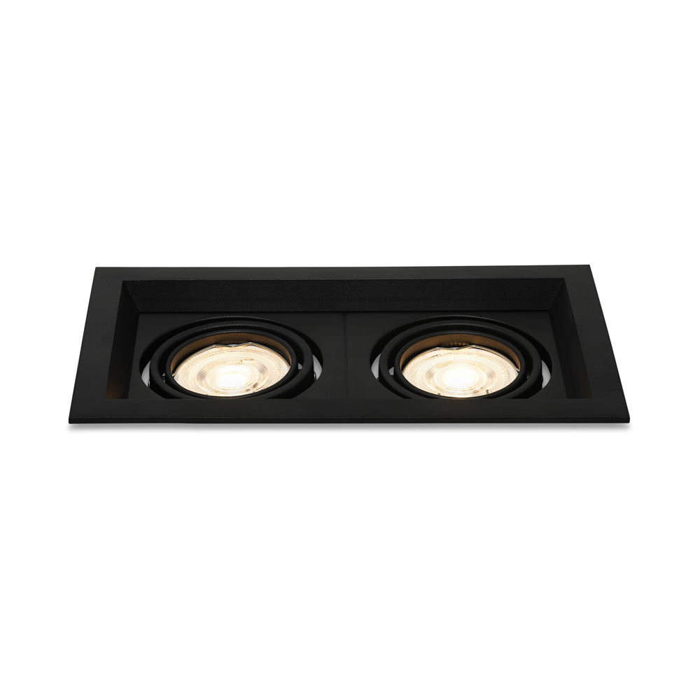 Casa-ZWA-08.jpg, inbouwspot, tweearm, rechthoekige wandspot, black frame, spotlights