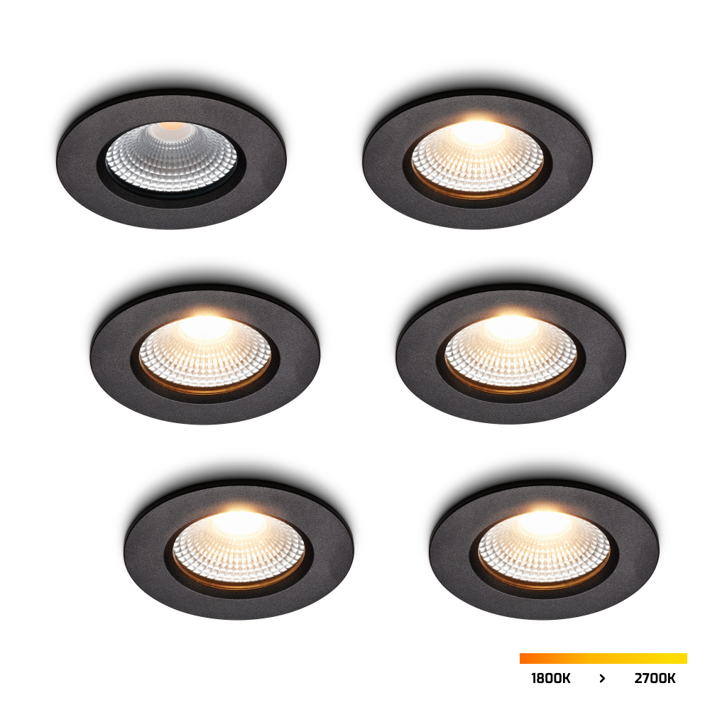 LED-inbouwspot Udis zwart dimbaar