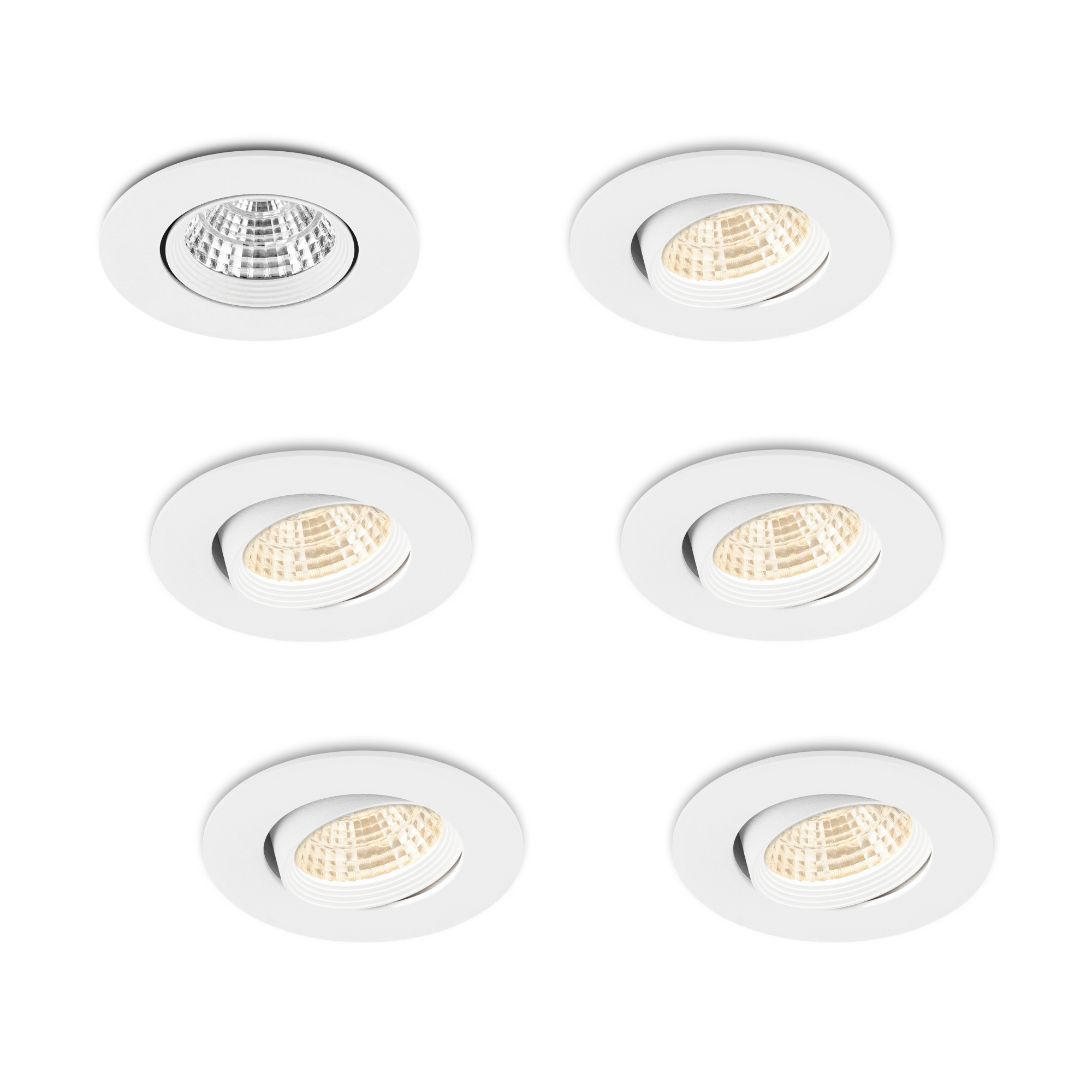 LED-inbouwspot set 6 stuks Fioli wit 3W dimbaar
