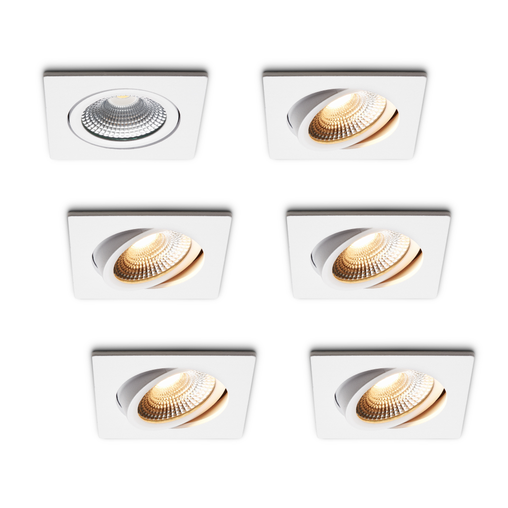 LED-inbouwspot set 6 stuks Trento wit 5W dimbaar IP54