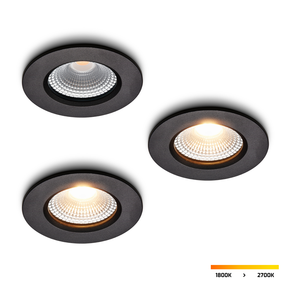 LED-inbouwspot Udis zwart dimbaar