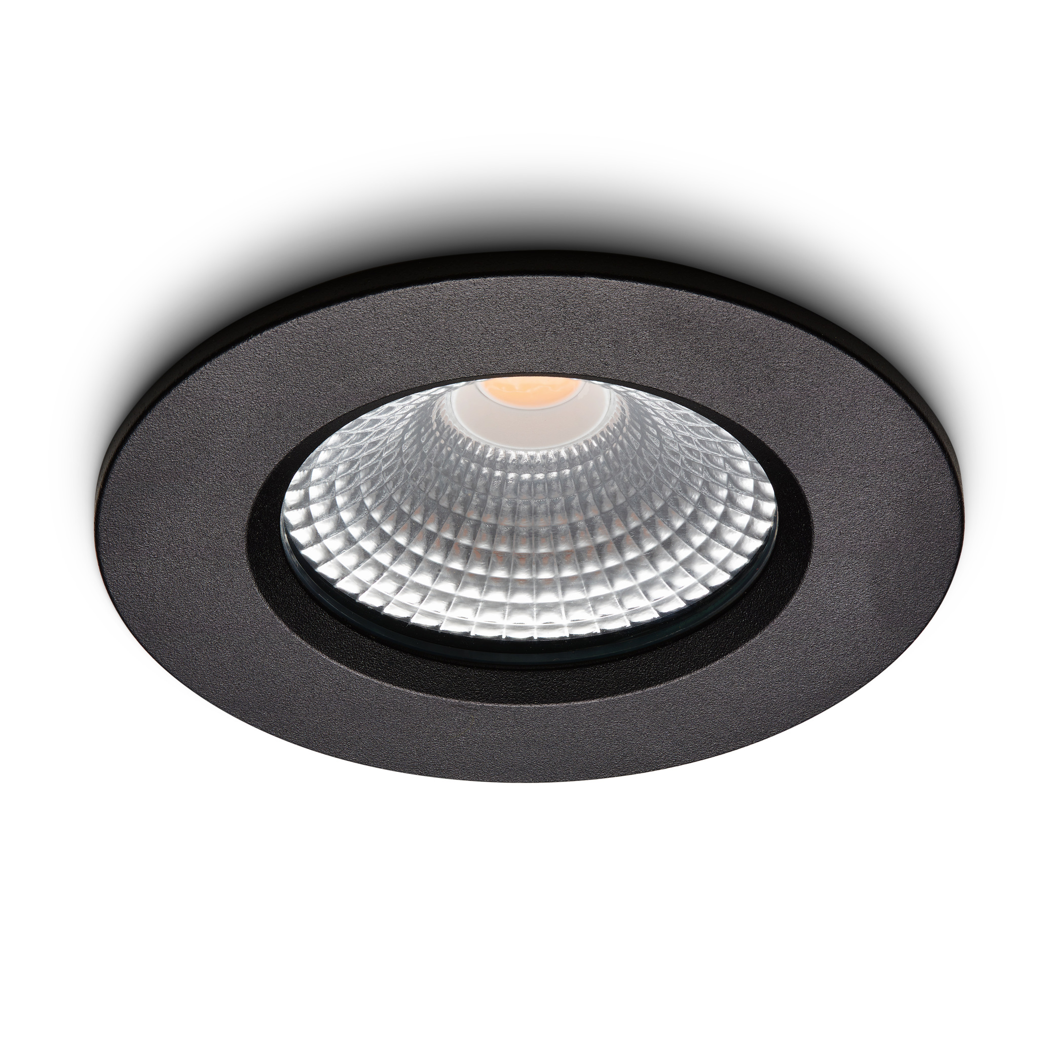 Ledisons LED Inbouwspot - Udis Zwart 3W - Dimbare Spot - Warm-Wit - IP65 - Geschikt voor Woonkamer Badkamer en Keuken - Plafondspot Zwart - Ø68 mm
