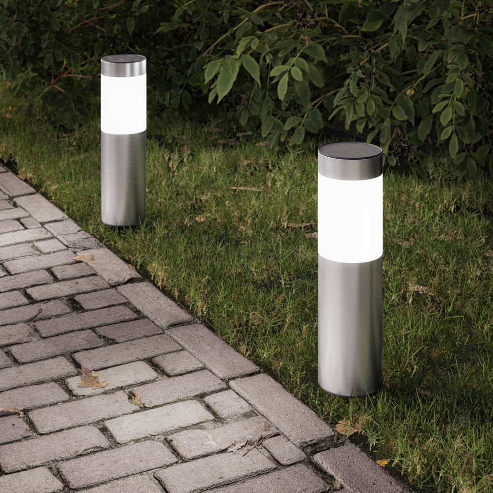 Solar LED-priklamp Canoni RVS, in toepassing, voor buitenverlichting