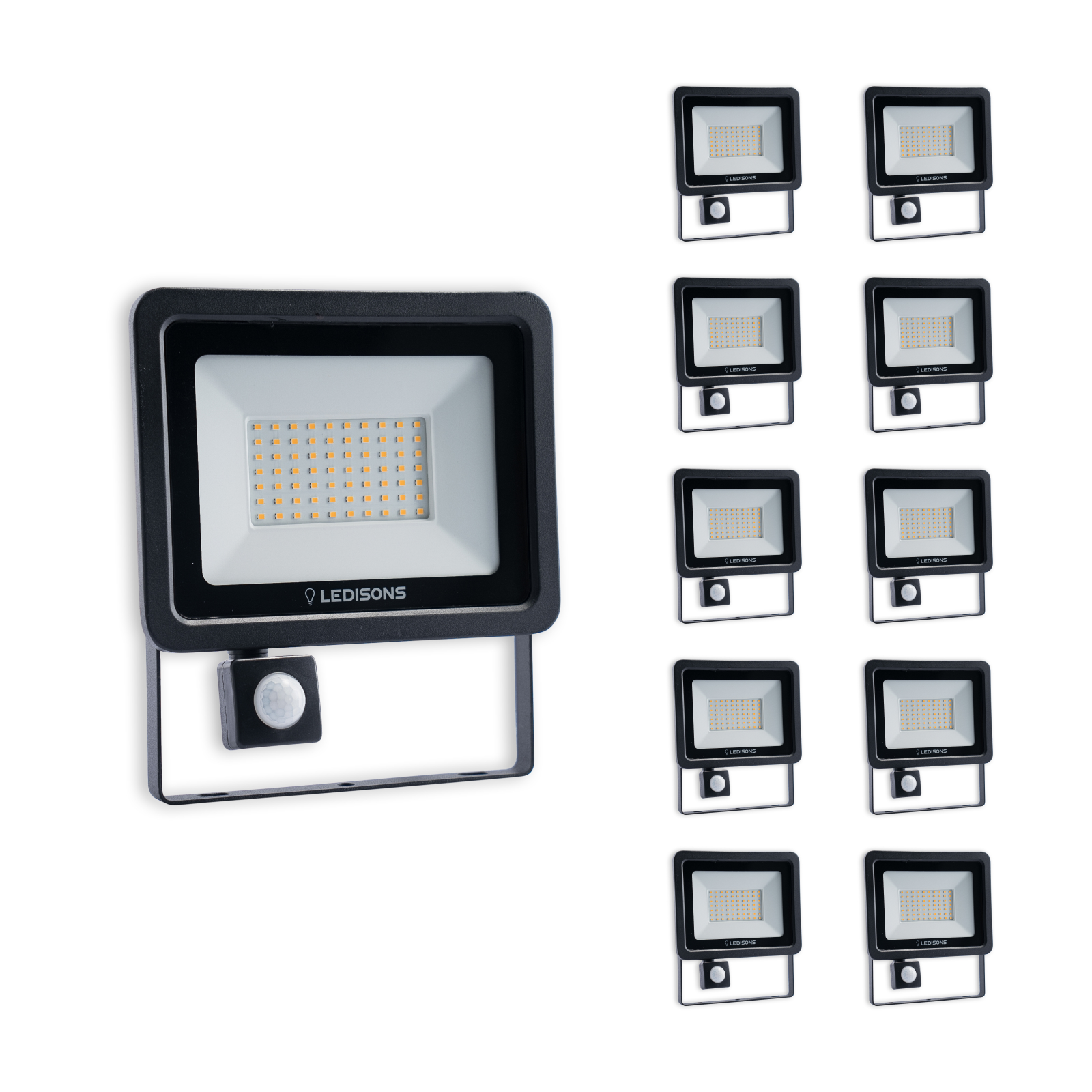 LED-bouwlamp met sensor Cavona 50W koud-wit