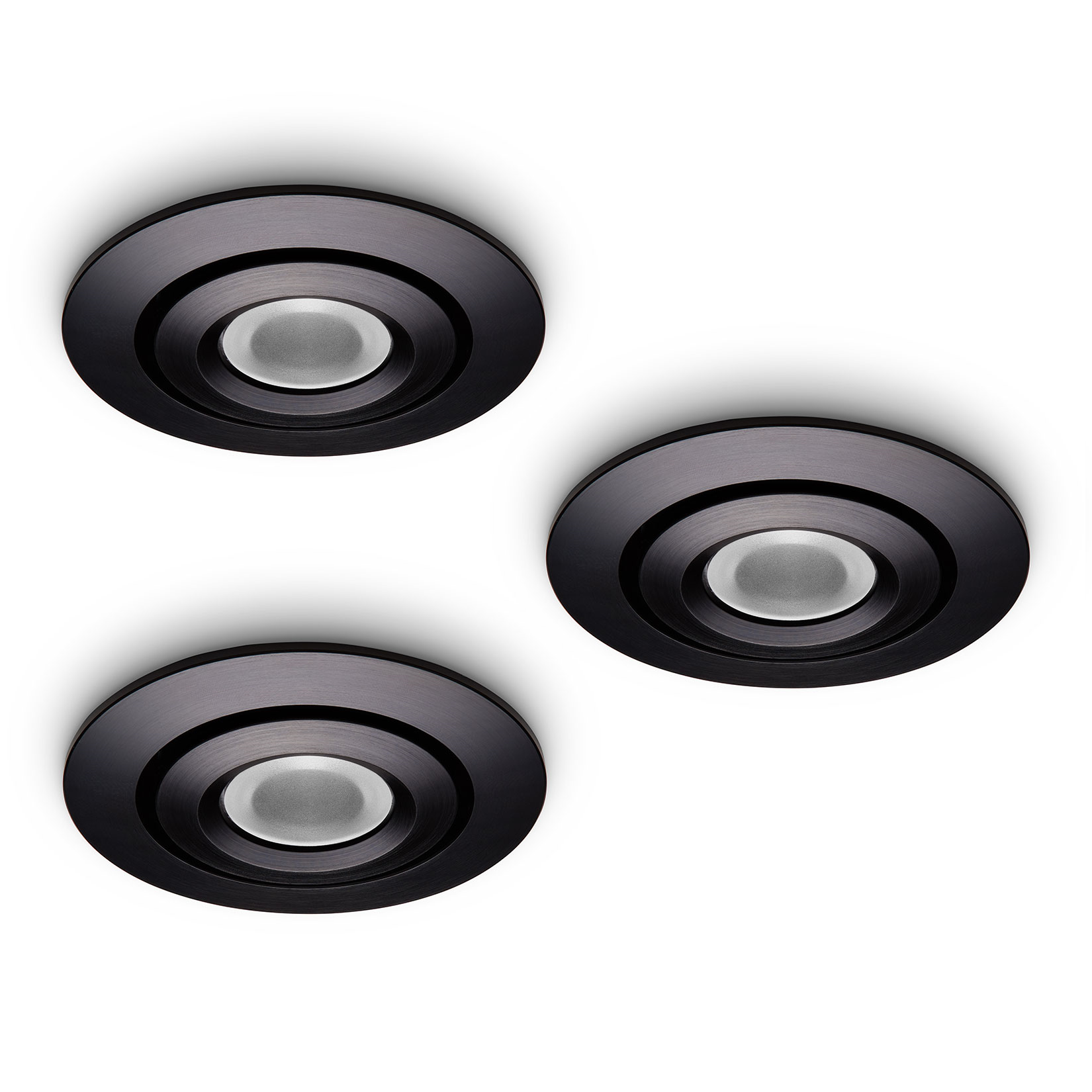 LED-inbouwspot Piccolo 3W set 3 stuks zwart dimbaar