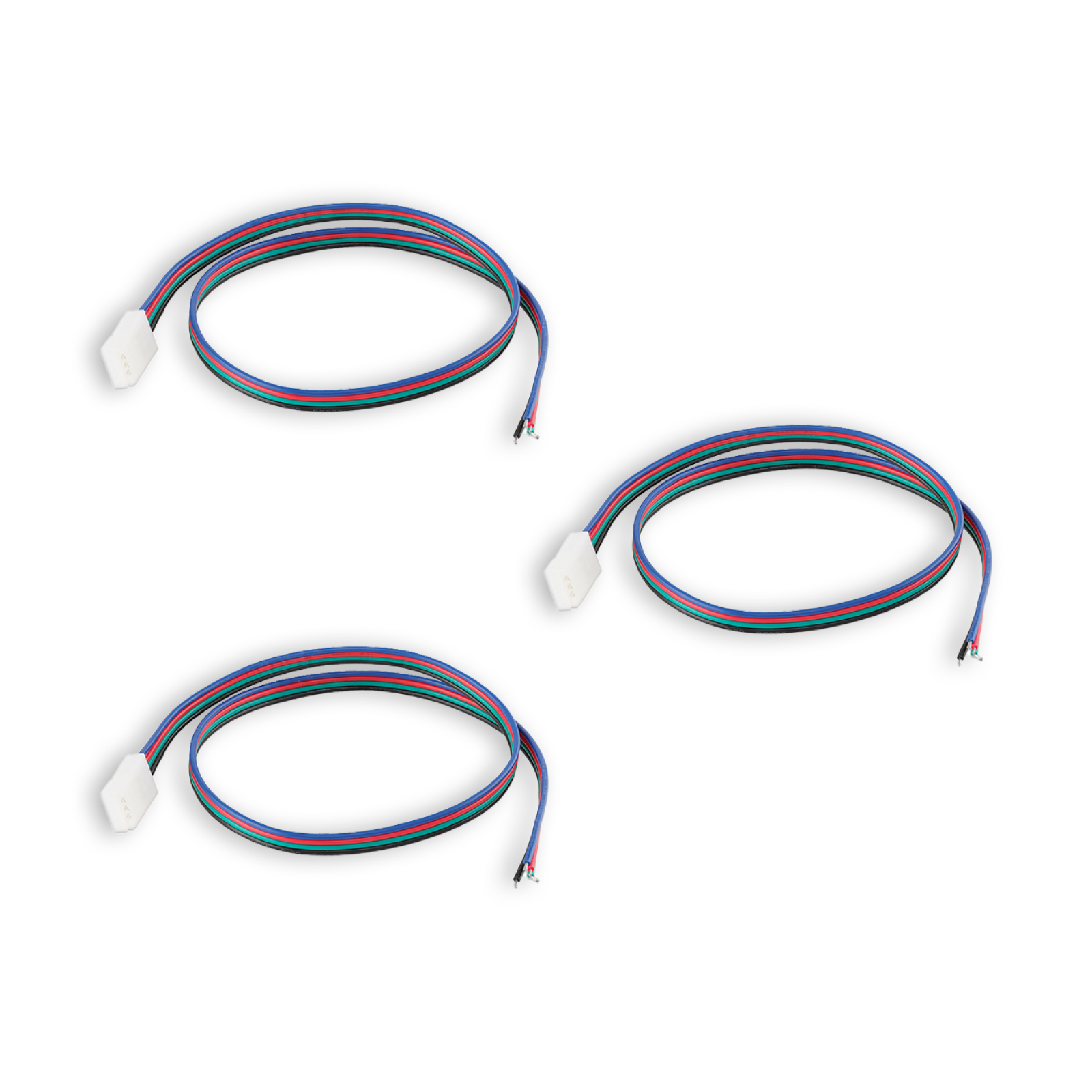 3x RGB aansluitstuk met kabel 15 cm soldeervrij