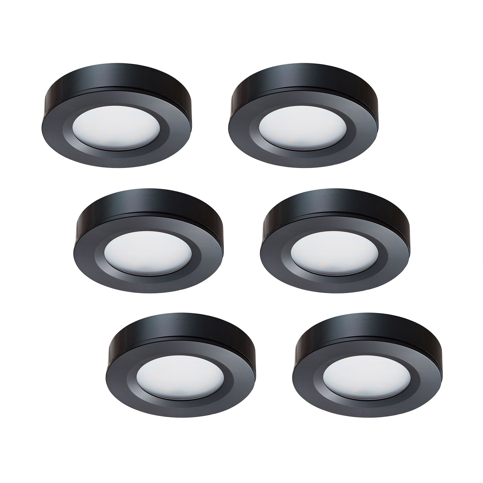 LED-opbouwspot set 6 stuks Adria zwart 3W dimbaar