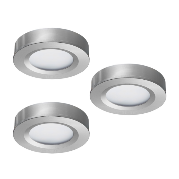 LED-opbouwspot set 3 stuks Adria zilver 3W dimbaar