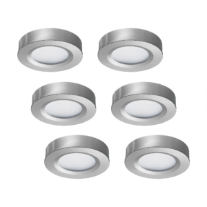 LED-opbouwspot set 6 stuks Adria zilver 3W dimbaar