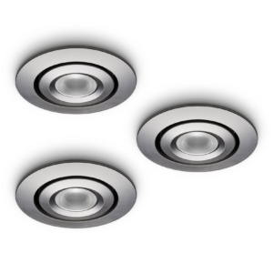 LED-inbouwspot Piccolo 1W set 3 stuks zilver